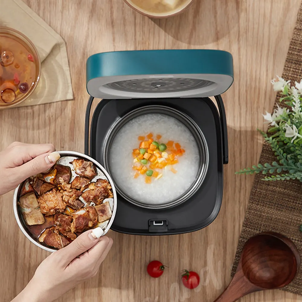 1.2L Mini Rice Cooker | Travel Small Non-Stick Pot for Soup, Rice & Stews