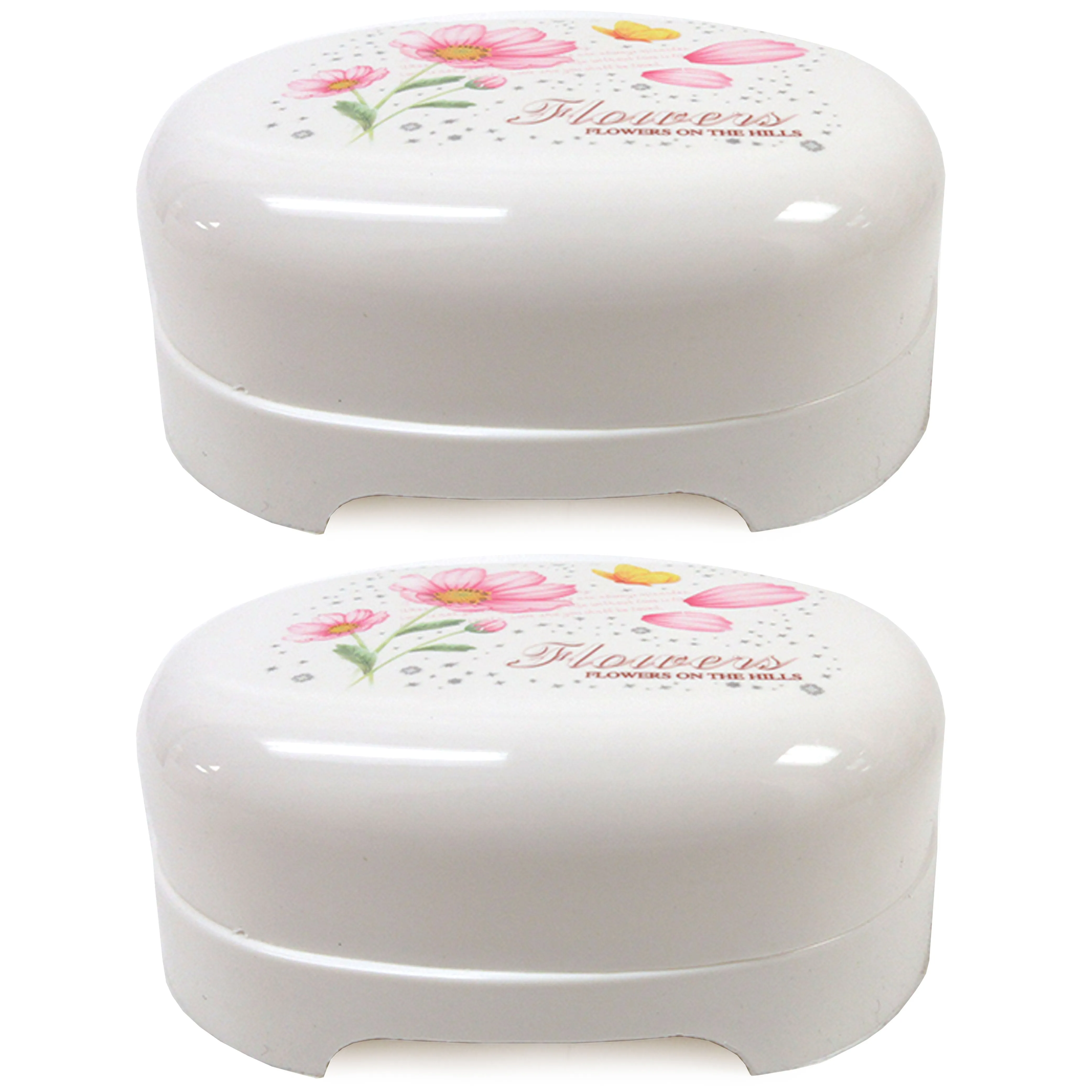 2 Soap Container Box Travel Soap Holder Durable Case Dish Bathroom Camping Hikin