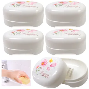 4 Soap Container Box Travel Soap Holder Durable Case Dish Bathroom Camping Hikin