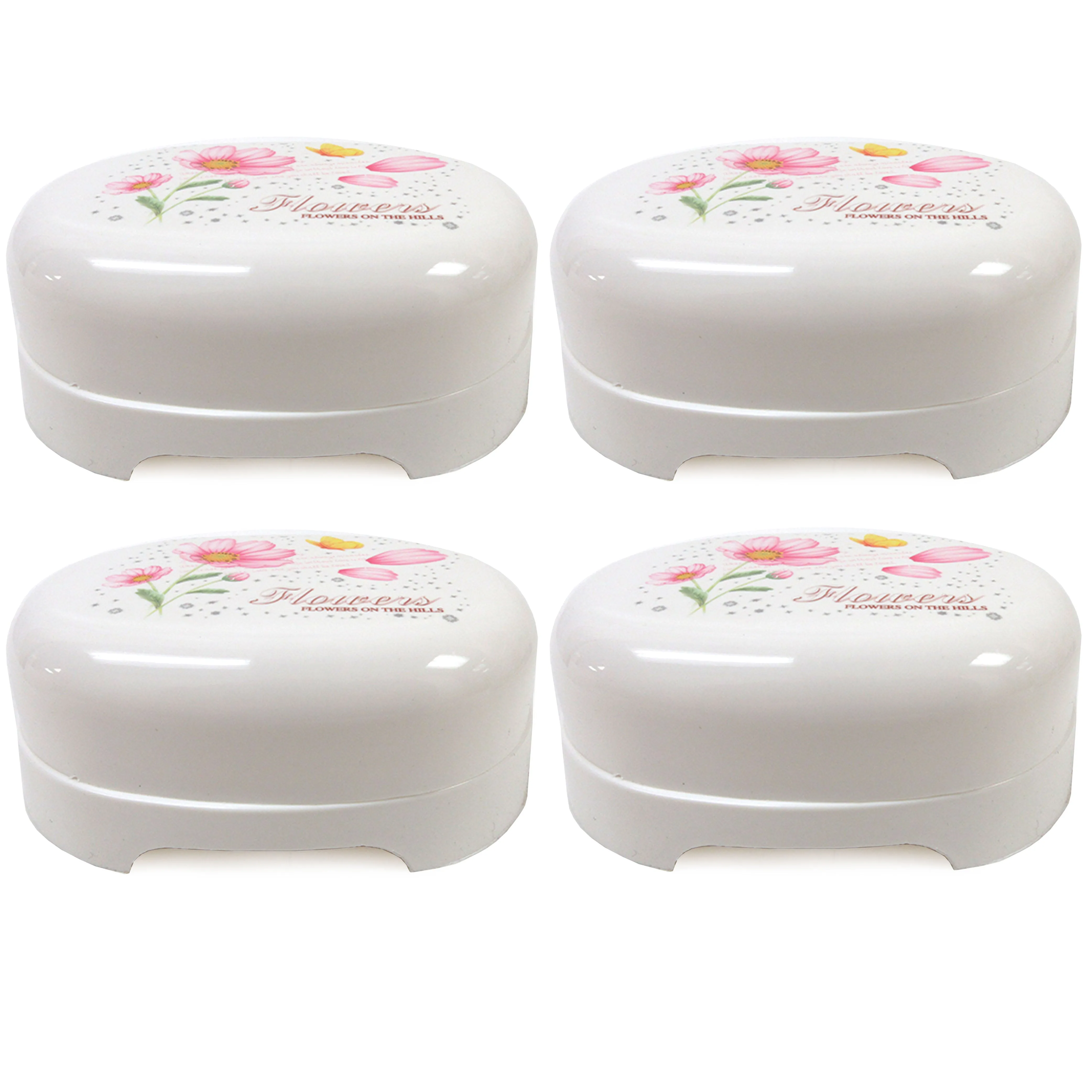 4 Soap Container Box Travel Soap Holder Durable Case Dish Bathroom Camping Hikin
