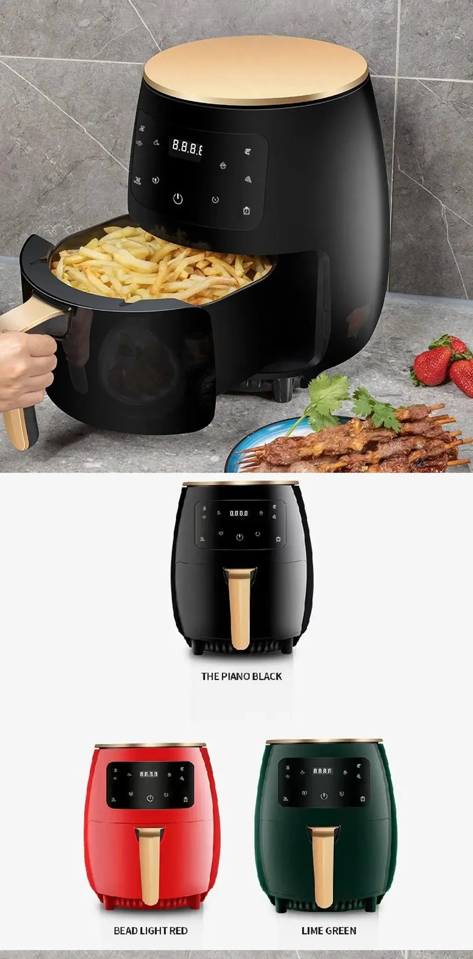 6L Air fryer Multi-functional intelligent touch screen