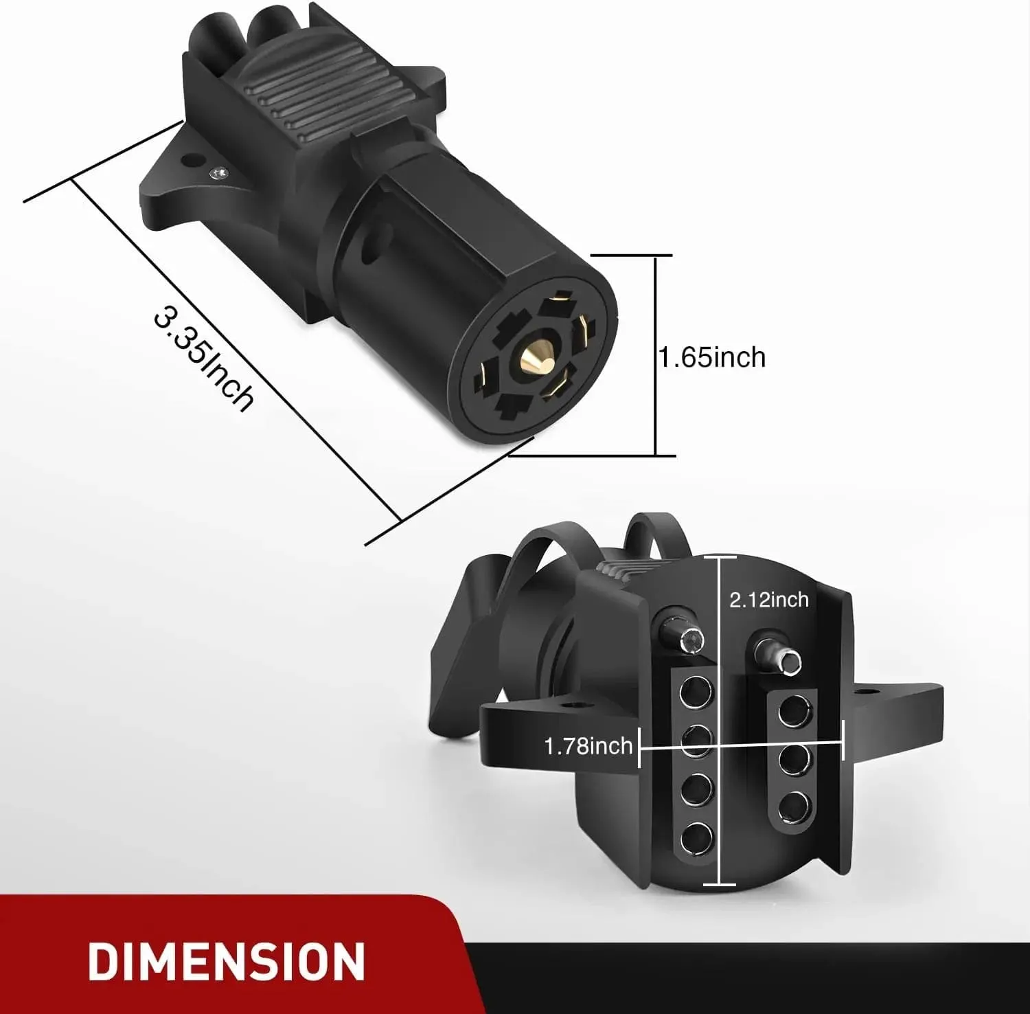 7 Pin Round to 4 Pin 5 Pin Flat Blade Trailer Adapter
