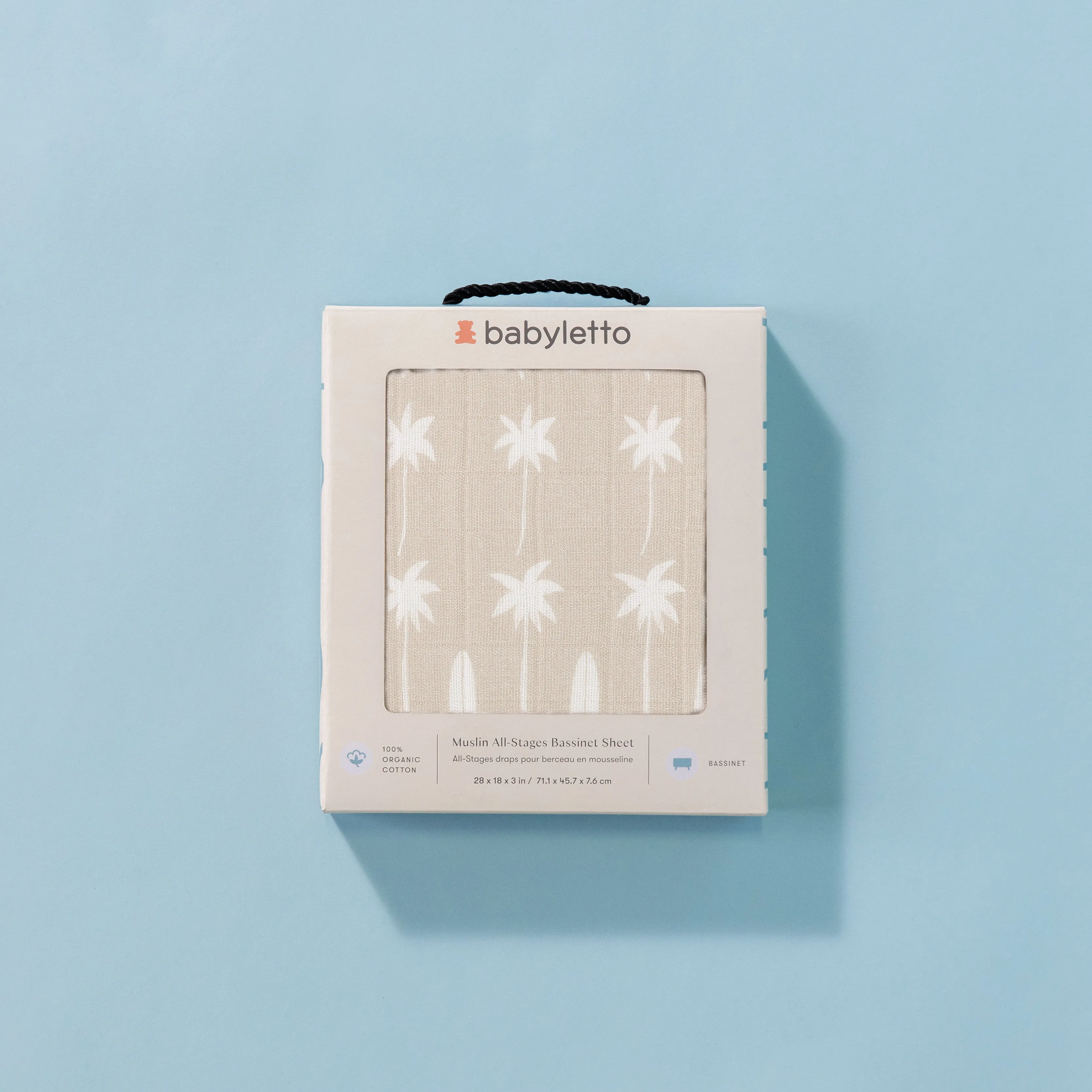 Babyletto Beach Bum All-Stages Bassinet Sheet in GOTS Certified Organic Muslin Cotton