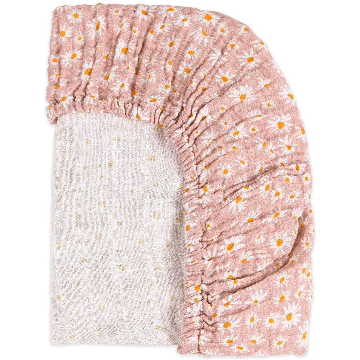 Babyletto Daisy Muslin All-Stages Bassinet Sheet in GOTS Certified Organic Cotton