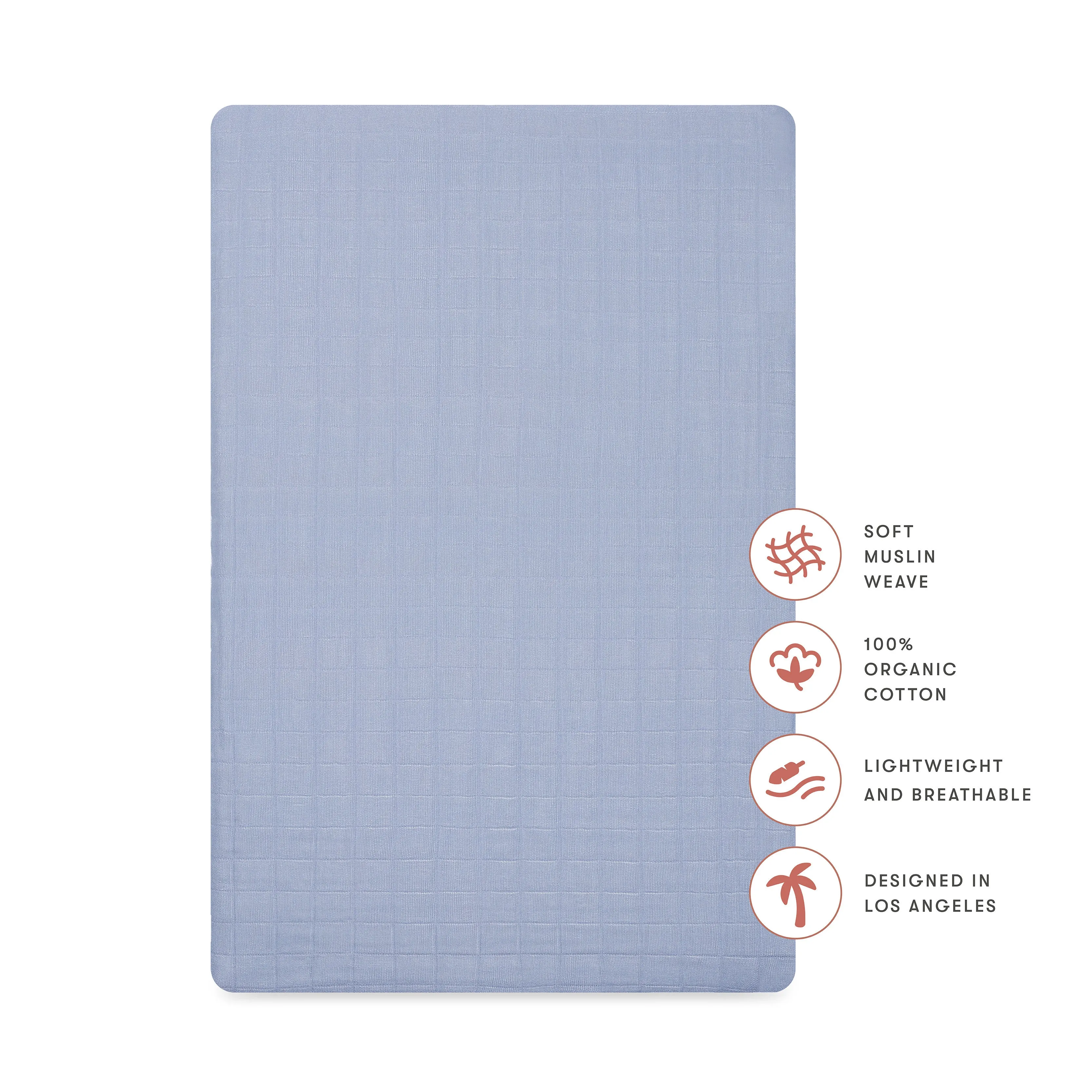 Babyletto Dewdrop All-Stages Bassinet Sheet in GOTS Certified Organic Muslin Cotton