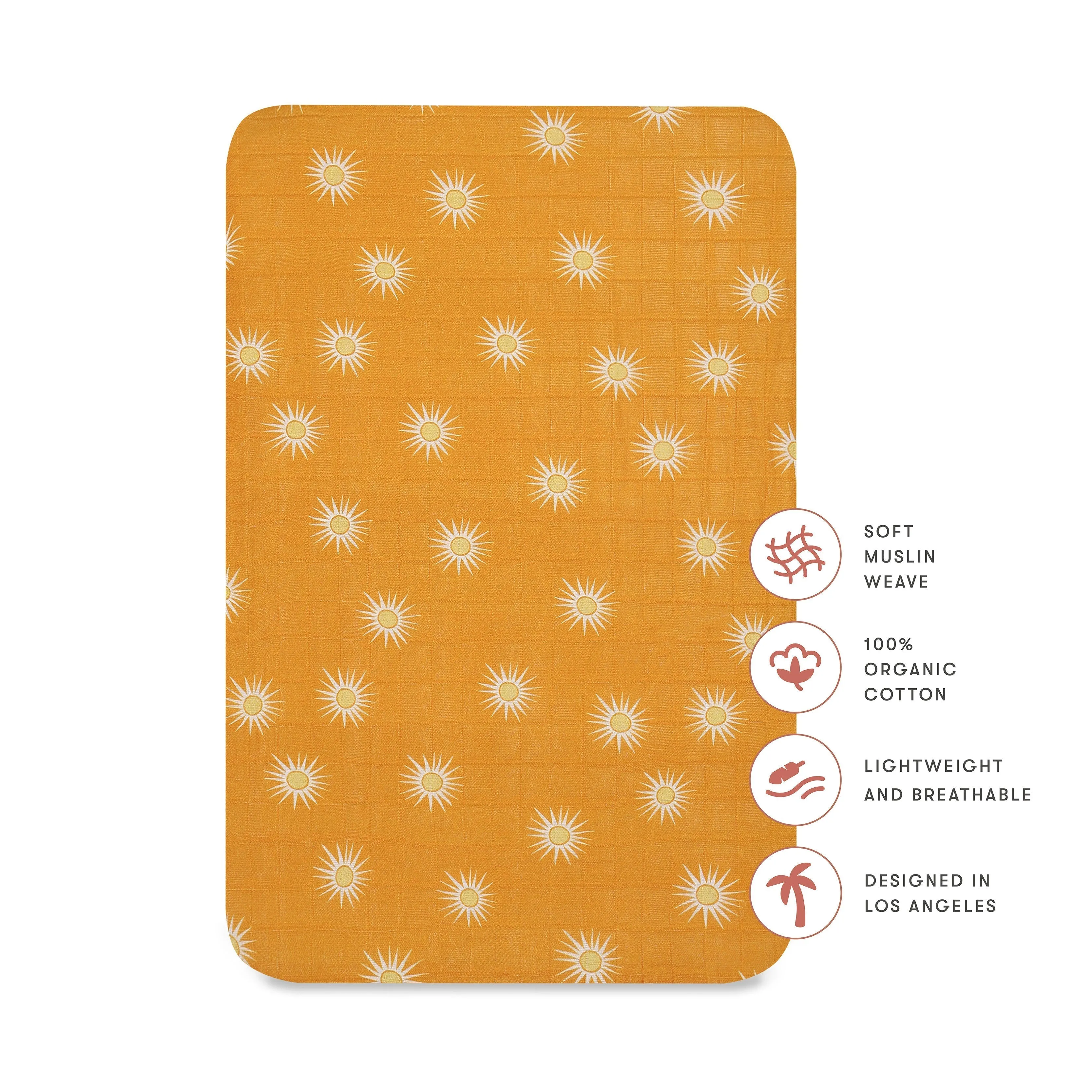Babyletto Golden Hour All-Stages Bassinet Sheet in GOTS Certified Organic Muslin Cotton