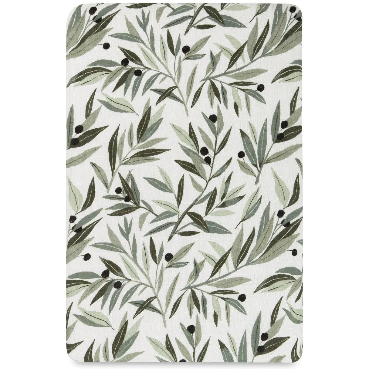 Babyletto Olive Branches Muslin All-Stages Bassinet Sheet in GOTS Certified Organic Cotton