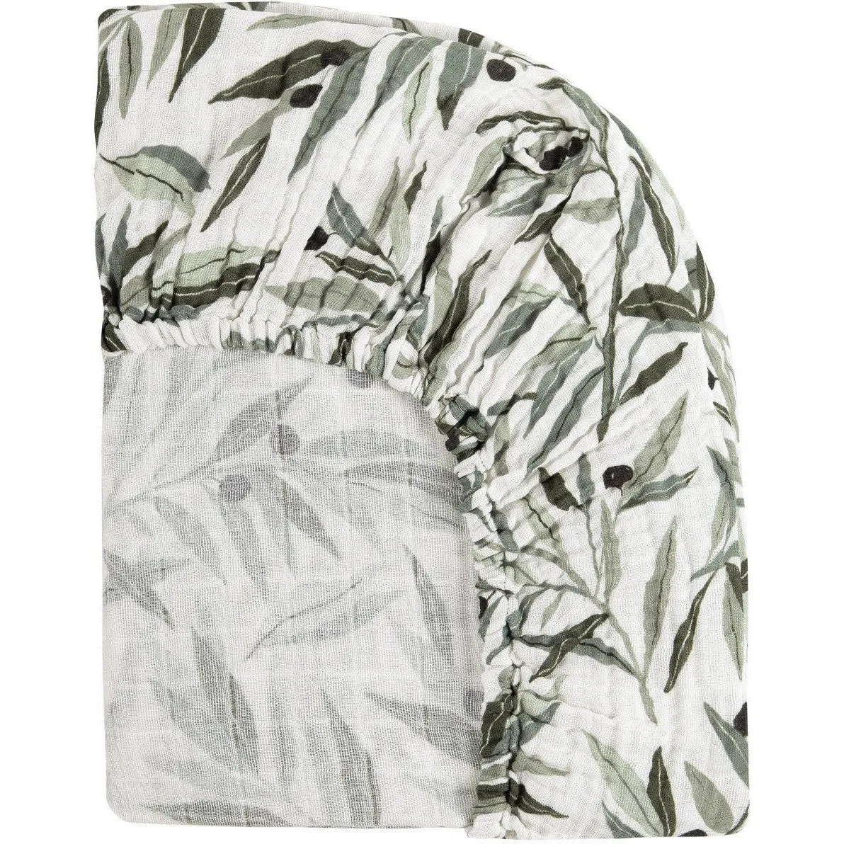 Babyletto Olive Branches Muslin All-Stages Bassinet Sheet in GOTS Certified Organic Cotton