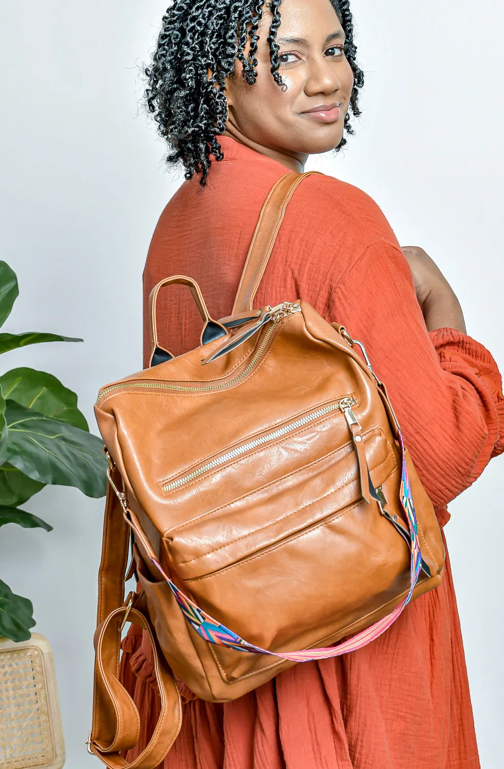 Brielle Convertible Bag- Camel