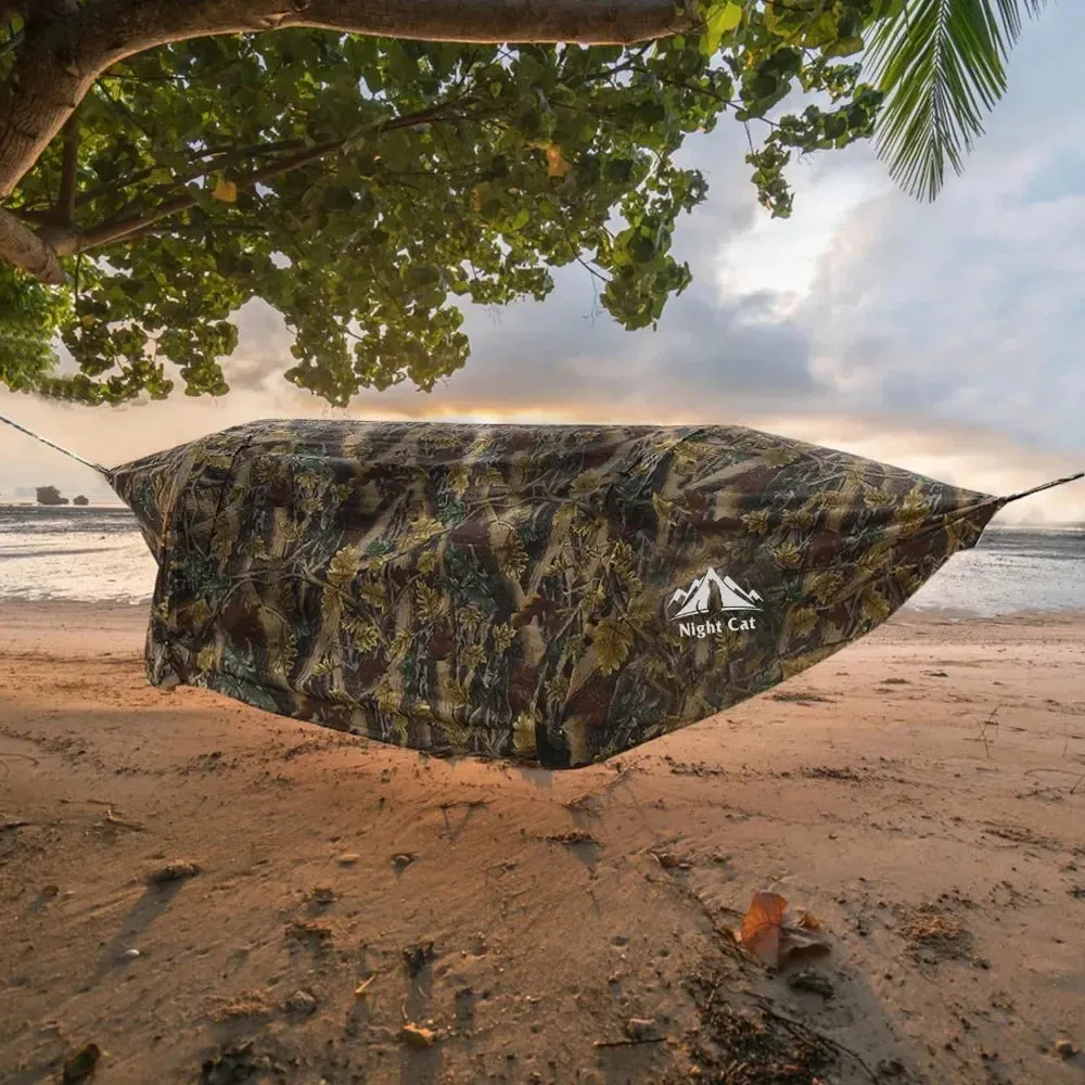 Camping Hammock Tent with Mosquito Net and Rain Fly 1 Person Backpacking Bivvy Ground Tent with Tree Strap Swing Heavy