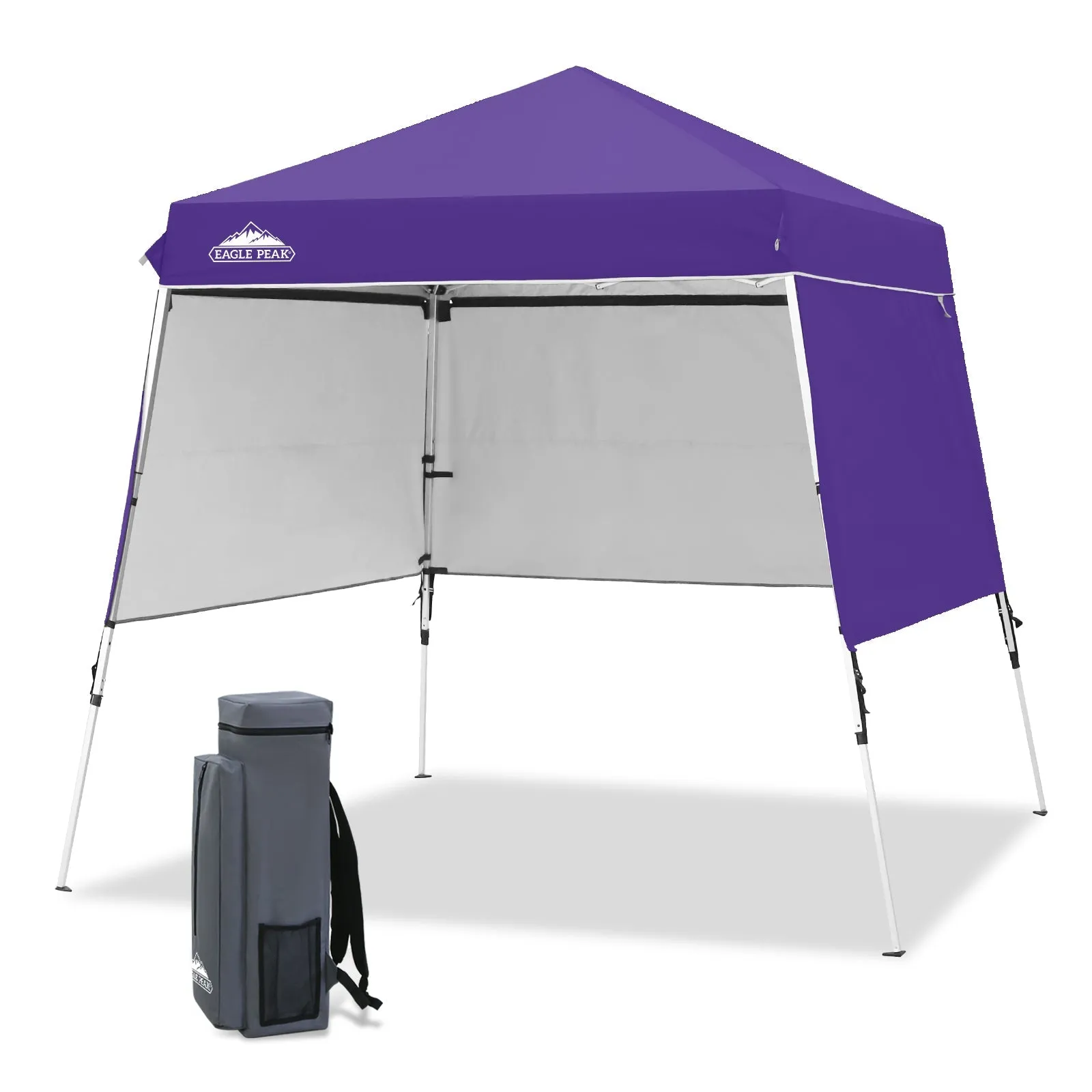 Day Tripper 8x8 Aluminum Super-Lightweight Slant Leg Pop Up Canopy with 3 Removable Walls