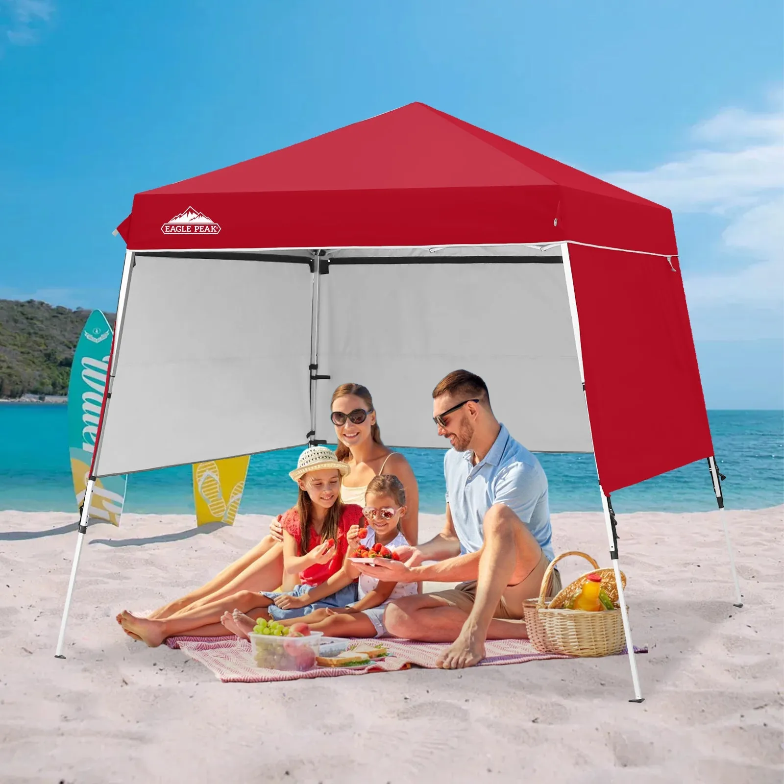 Day Tripper 8x8 Aluminum Super-Lightweight Slant Leg Pop Up Canopy with 3 Removable Walls