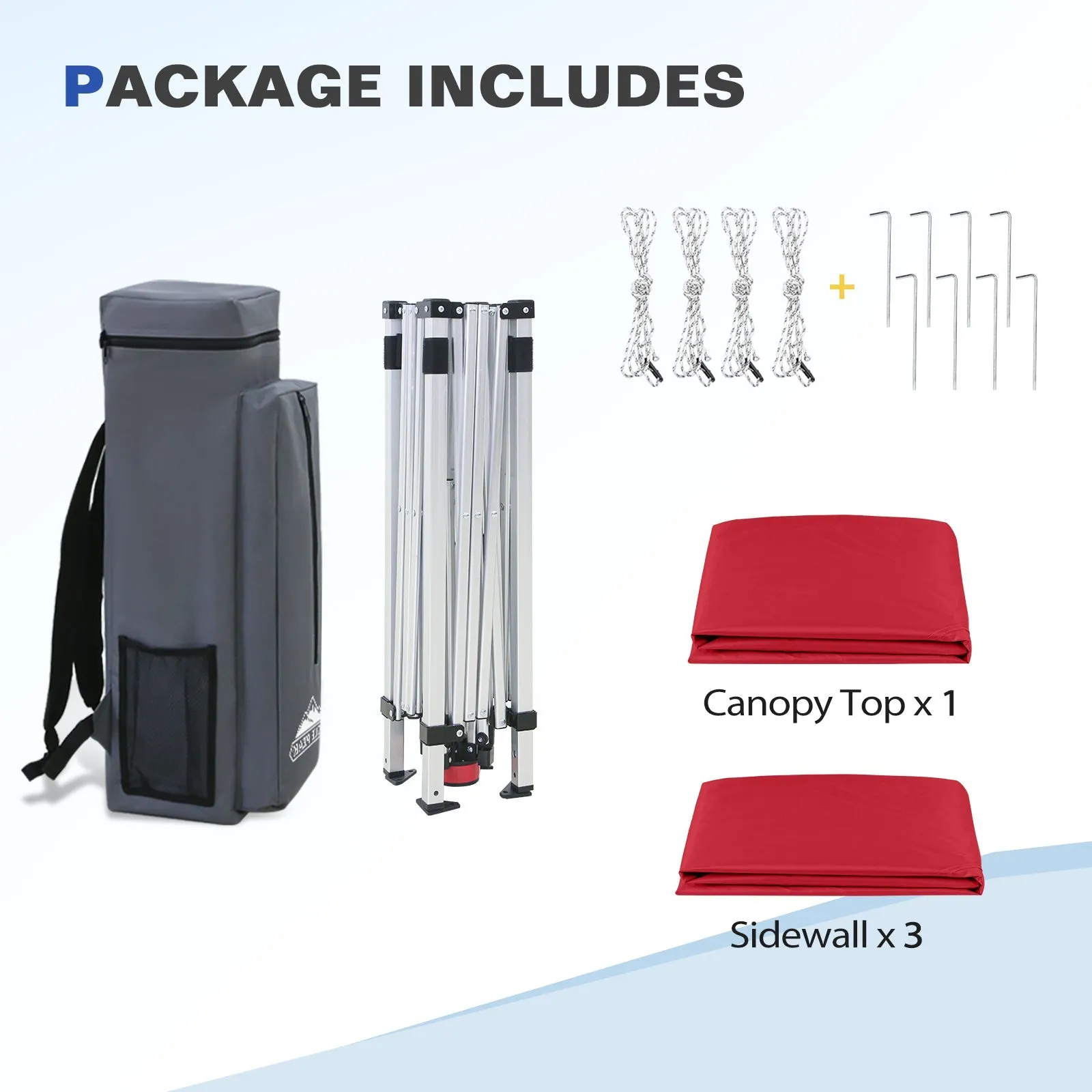 Day Tripper 8x8 Aluminum Super-Lightweight Slant Leg Pop Up Canopy with 3 Removable Walls