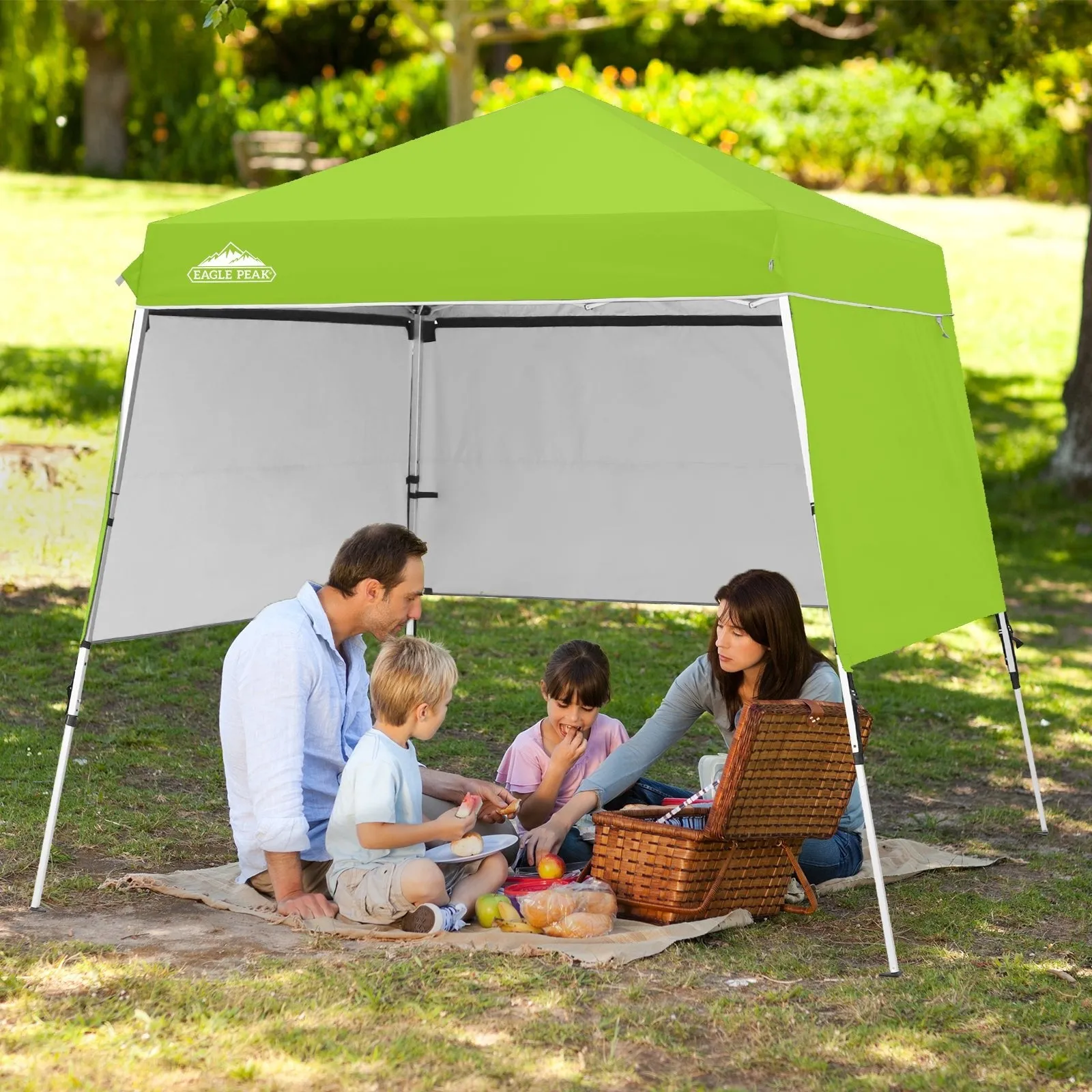 Day Tripper 8x8 Aluminum Super-Lightweight Slant Leg Pop Up Canopy with 3 Removable Walls
