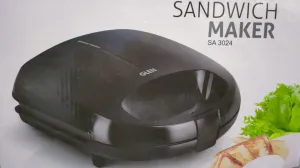 Glen Electric Sandwich Maker Grill with Non-Stick Coating Plates, 700w - Black(SA3024BGRILL)