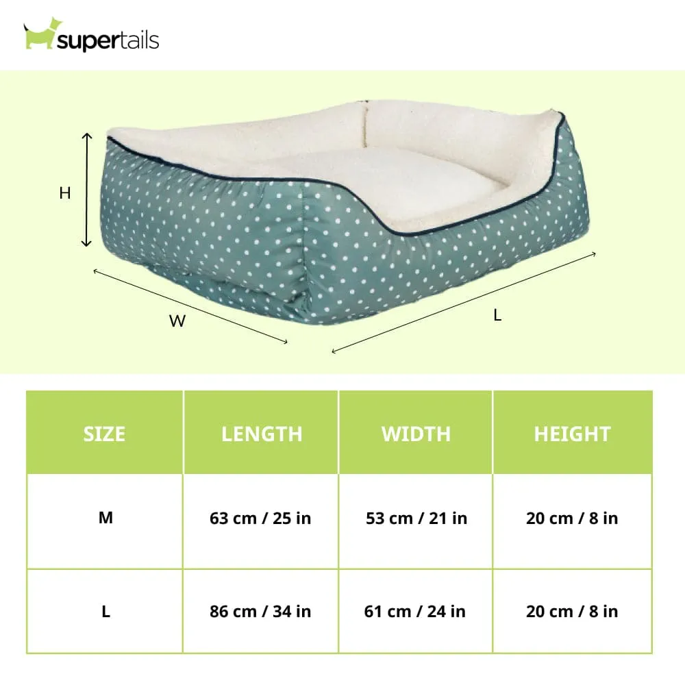 Pawpourri Polka Dot Cuddler Bed for Dogs (Teal)