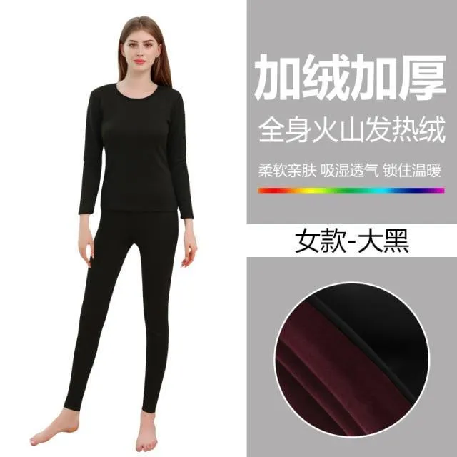 Plus Velvet Thick Warm Thermal Underwear Set Long Johns For couples Warm Thermal Clothing Men Woman Winter Suit Wear