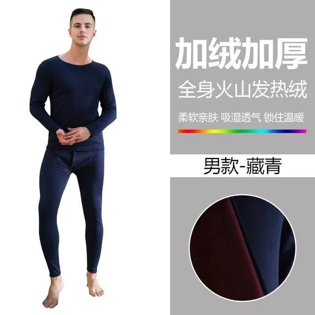Plus Velvet Thick Warm Thermal Underwear Set Long Johns For couples Warm Thermal Clothing Men Woman Winter Suit Wear