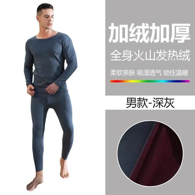 Plus Velvet Thick Warm Thermal Underwear Set Long Johns For couples Warm Thermal Clothing Men Woman Winter Suit Wear