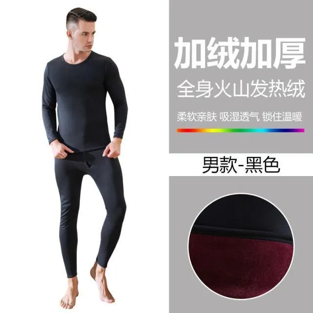 Plus Velvet Thick Warm Thermal Underwear Set Long Johns For couples Warm Thermal Clothing Men Woman Winter Suit Wear