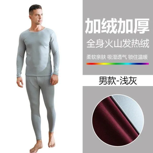 Plus Velvet Thick Warm Thermal Underwear Set Long Johns For couples Warm Thermal Clothing Men Woman Winter Suit Wear
