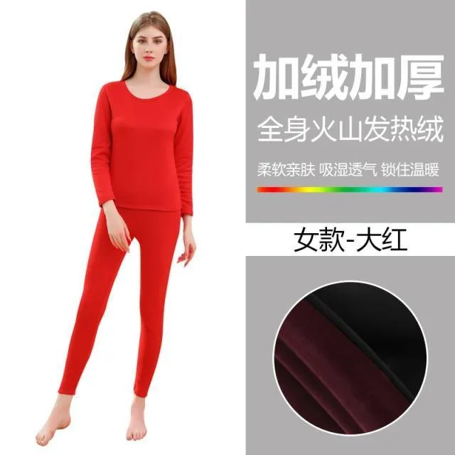 Plus Velvet Thick Warm Thermal Underwear Set Long Johns For couples Warm Thermal Clothing Men Woman Winter Suit Wear