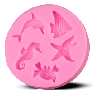 Sea Dolphin / Hippocampus Starfish Pink Silicone Mold