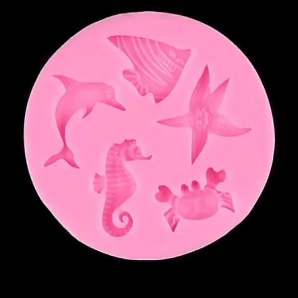 Sea Dolphin / Hippocampus Starfish Pink Silicone Mold