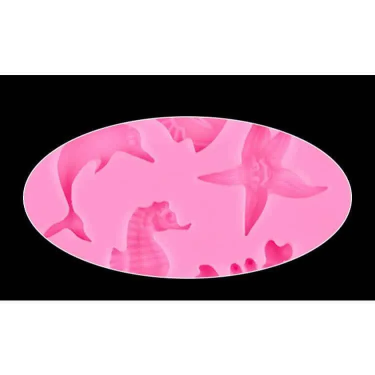 Sea Dolphin / Hippocampus Starfish Pink Silicone Mold