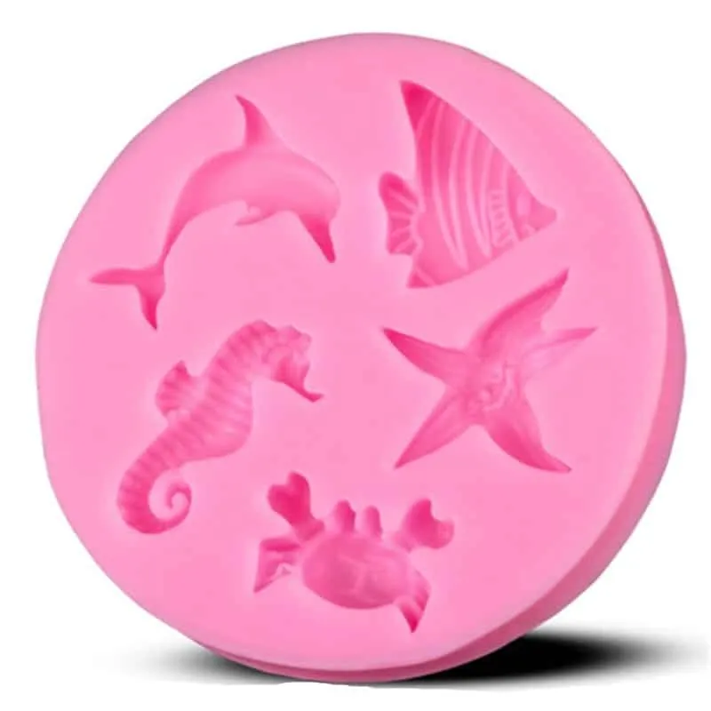 Sea Dolphin / Hippocampus Starfish Pink Silicone Mold