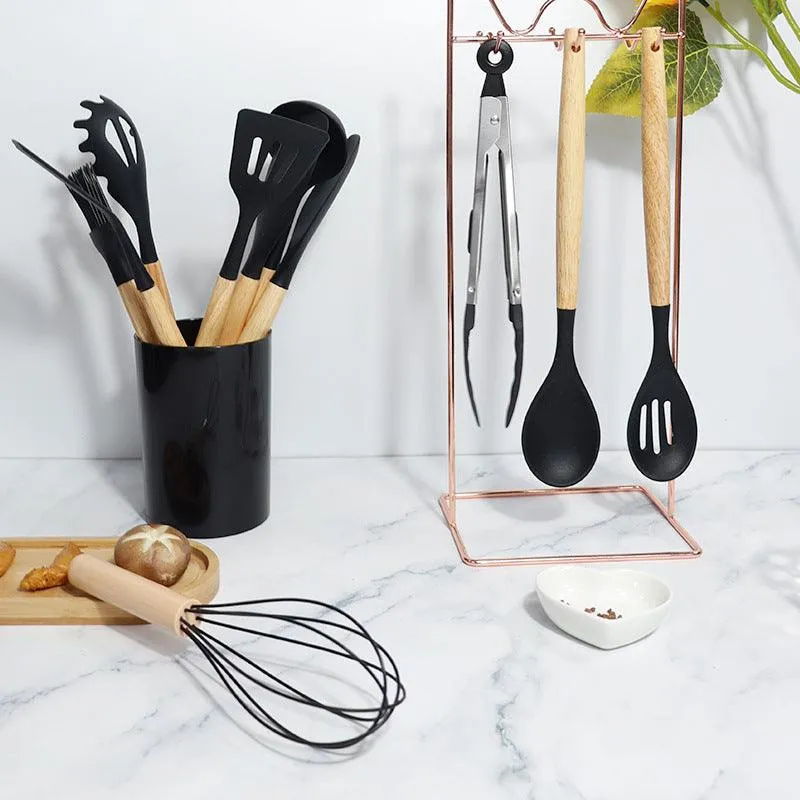 Silicone Spatula Soup Spoon Non-stick Pan High Temperature Resistant Kitchenware Suit